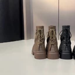 10CM Women Chunky Motorcycle Boots Autumn Hidden Heels Leather Sneakers Winter Waterproof Snow Boots High Platform Short Boots