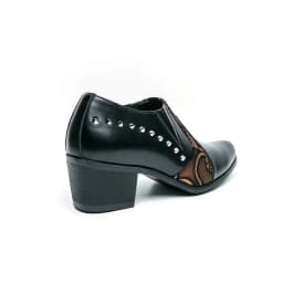 Black Leather Business Dress High Heel Men's Shoes Pointed Toe Slip-on Rivets Elegant Party Wedding Shoes Thick Bottom Plus Size