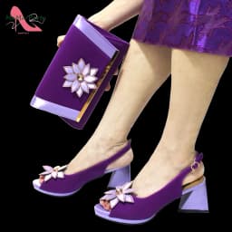 2024 New Design Special Fashion African Women Shoes Matching Bag Set High Quality with Platform Comfortable Heels for Part