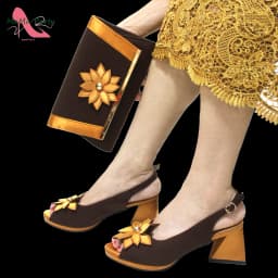 2024 New Design Special Fashion African Women Shoes Matching Bag Set High Quality with Platform Comfortable Heels for Part
