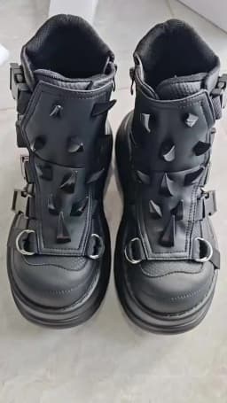 2025 New Women Punk Rivet Muffin Platform Sports Retro Rivets Heavy Metal Short Boots