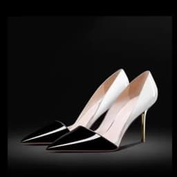 2025 New Four Seasons Customized Shoes Color Blocked Pointed High Heels Shallow Mouth Women's Sandals