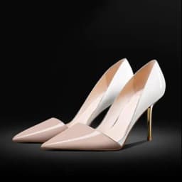 2025 New Four Seasons Customized Shoes Color Blocked Pointed High Heels Shallow Mouth Women's Sandals