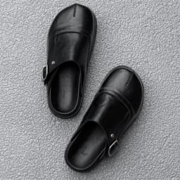 2025 Men's and Women's Leather Outer Wear Couple's Casual Thick-soled Big Head Bag Head Half Slippers Couple Slippers