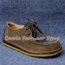 Retro Square Toe Chunky Heel Genuine Leather Male Shoes Large Size Lace-Up Outside Casual Shoes Men's Breathabale Sneakers