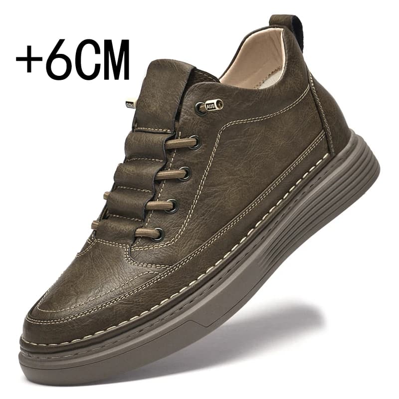 Men Internal Height Increasing Oxford Shoes Casual Leather Shoes Fashion Internal Height Increasing Shoes Outdoor Male Sneakers
