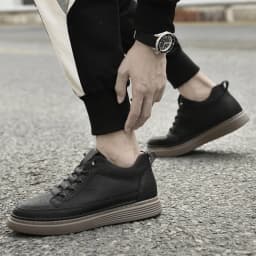Men Internal Height Increasing Oxford Shoes Casual Leather Shoes Fashion Internal Height Increasing Shoes Outdoor Male Sneakers