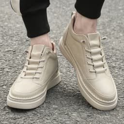 Men Internal Height Increasing Oxford Shoes Casual Leather Shoes Fashion Internal Height Increasing Shoes Outdoor Male Sneakers