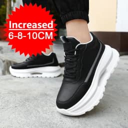 Luxury Elevator Shoes Men's Sneakers Height Increasing Invisible 6 8 10CM Heighten Sports Man Taller Lift White Thick Sole Shoes