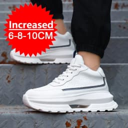 Luxury Elevator Shoes Men's Sneakers Height Increasing Invisible 6 8 10CM Heighten Sports Man Taller Lift White Thick Sole Shoes