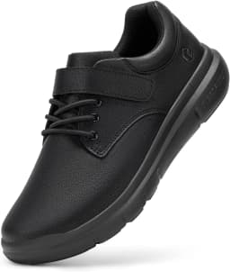 FitVille Men'S Diabetic Shoes Wide Width Leather Oxford Dress Walking Shoe Hook And Loop Orthopedic Sneakers For Swollen Foot