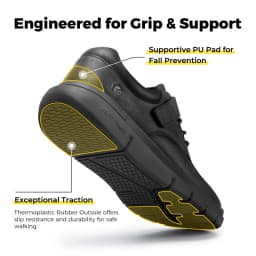 FitVille Men'S Diabetic Shoes Wide Width Leather Oxford Dress Walking Shoe Hook And Loop Orthopedic Sneakers For Swollen Foot