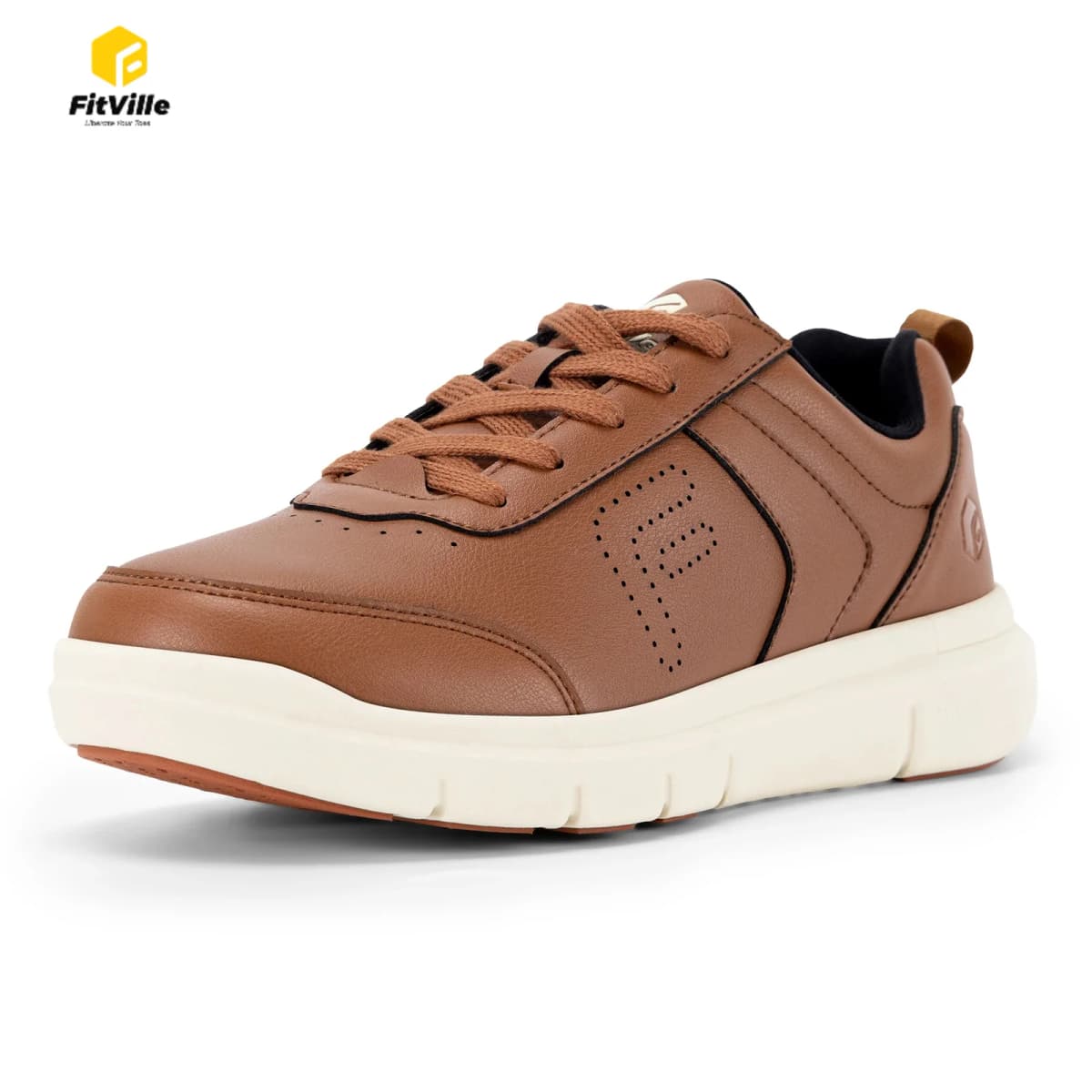 FitVille Wide Width Men's Leather Oxford Dress Shoes, Comfortable All-Day Wear Business Formal Walking Shoes for Office Daily