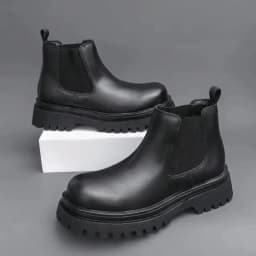 Men's Versatile Casual British Style Heightening Chelsea Boots, Paired with Trendy and Simple Ankle Boots for Outerwear.