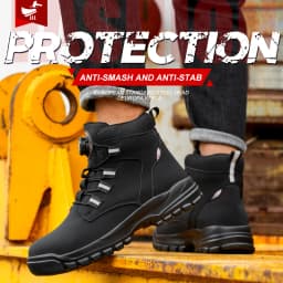 Men's Steel Toe Protective Safety Shoes, Puncture Resistant, Smash Resistant, And Slip Resistant Men's Safety Shoes, Comfortable Work Safety Shoes For Construction Sites