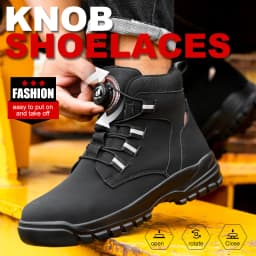 Men's Steel Toe Protective Safety Shoes, Puncture Resistant, Smash Resistant, And Slip Resistant Men's Safety Shoes, Comfortable Work Safety Shoes For Construction Sites