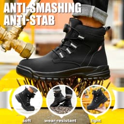 Men's Steel Toe Protective Safety Shoes, Puncture Resistant, Smash Resistant, And Slip Resistant Men's Safety Shoes, Comfortable Work Safety Shoes For Construction Sites