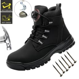 Men's Steel Toe Protective Safety Shoes, Puncture Resistant, Smash Resistant, And Slip Resistant Men's Safety Shoes, Comfortable Work Safety Shoes For Construction Sites