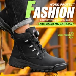 Men's Steel Toe Protective Safety Shoes, Puncture Resistant, Smash Resistant, And Slip Resistant Men's Safety Shoes, Comfortable Work Safety Shoes For Construction Sites
