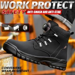Men's Steel Toe Protective Safety Shoes, Puncture Resistant, Smash Resistant, And Slip Resistant Men's Safety Shoes, Comfortable Work Safety Shoes For Construction Sites