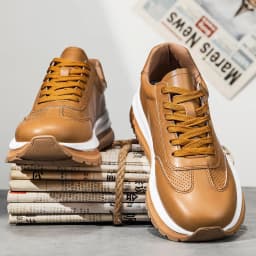 Spring Summer New Genuine Leather Leisure Style Breathable Mens Casual Shoes Round Toe Lace Up Platform Cowhide Sneakers