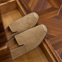 Fashion Men's Fisherman Espadrilles Casual Slip-on Flats Comfortable Breathable Shoes with Durable Sole for Daily Walking Shoes