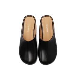 SmallHut New Trend Summer Split Leather Women Mules Fashion Lady Black Brown Low Heels Round Closed Toe Party Shoes Plus Size 43