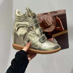 Fall Winter High Top Women's Casual Shoes Thick Bottom Heightening Magic Tape Sports Shoes Fashionable Splice Color Design