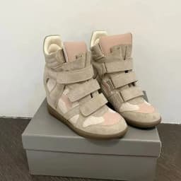 Fall Winter High Top Women's Casual Shoes Thick Bottom Heightening Magic Tape Sports Shoes Fashionable Splice Color Design