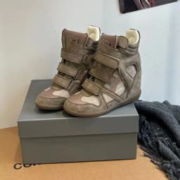 Fall Winter High Top Women's Casual Shoes Thick Bottom Heightening Magic Tape Sports Shoes Fashionable Splice Color Design