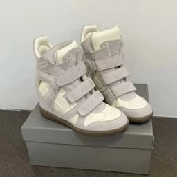 Fall Winter High Top Women's Casual Shoes Thick Bottom Heightening Magic Tape Sports Shoes Fashionable Splice Color Design