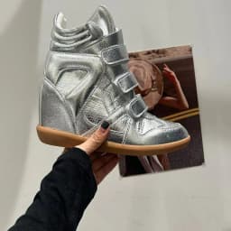 Fall Winter High Top Women's Casual Shoes Thick Bottom Heightening Magic Tape Sports Shoes Fashionable Splice Color Design