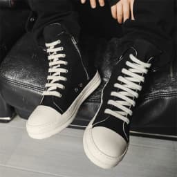 Popular Men's Sneakers Men's Casual Shoes 2026 New Lace-up Thick Bottom High Top Shoes Canvas Punk Couple Trend Sneakers for Man