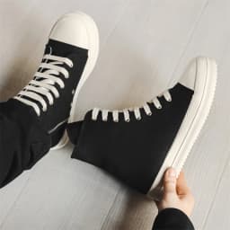 Popular Men's Sneakers Men's Casual Shoes 2026 New Lace-up Thick Bottom High Top Shoes Canvas Punk Couple Trend Sneakers for Man