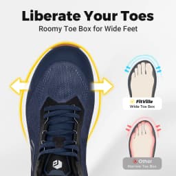 Fitville Men's Sports Shoes Wide Athletic Trainers Sneakers Lightweight Thick Sole Jogging Shoes for Men Cushioned Arch Support