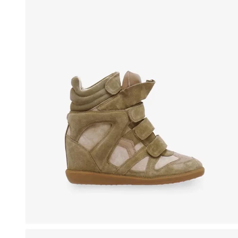 Women's Sneakers New 2026 Autumn Winter Ankle Boots Thick Bottom Leather Casual Shoes Wedge Heels Hook&Loop Sport Shoes