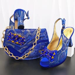 Italian Design Elegant Women's Heel Bigger Size Shoes & Rhinestone Butterfly Bag – Perfect for Weddings & Bridal Accessories