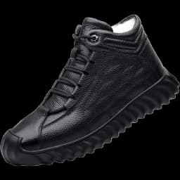 DIMANYU Men Genuine Leather Winter Snow Boots Warm High‑Top Men Casual Boots Non‑Slip Lace‑Up Male Ankle Booots Footwear