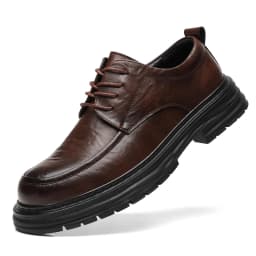 Spring New Lace Up Oxford Shoes High-quality Men's Comfortable Genuine Leather British Thick Soled Business Dress Leather Shoes