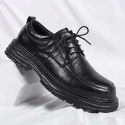 Spring New Lace Up Oxford Shoes High-quality Men's Comfortable Genuine Leather British Thick Soled Business Dress Leather Shoes