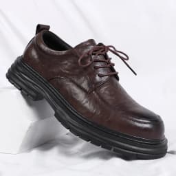 Spring New Lace Up Oxford Shoes High-quality Men's Comfortable Genuine Leather British Thick Soled Business Dress Leather Shoes