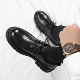 Spring New Lace Up Oxford Shoes High-quality Men's Comfortable Genuine Leather British Thick Soled Business Dress Leather Shoes
