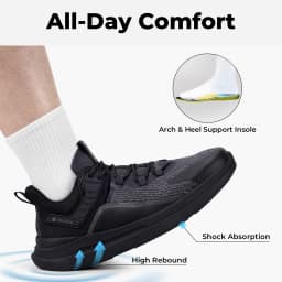 FitVille Men'S Wide Fit Slip-On Walking & Running Sneakers, Breathable Upper With Arch Support Cushioned Insole, Anti-Slip Durable Outsole For Daily Jogging & Gym Workout