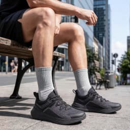 FitVille Men'S Wide Fit Slip-On Walking & Running Sneakers, Breathable Upper With Arch Support Cushioned Insole, Anti-Slip Durable Outsole For Daily Jogging & Gym Workout