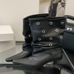 Eilyken Designer Pleated Hollow Out Button Women Ankle Boots Fashion Pointed Toe Thin Low Heels Party Dress Shoes