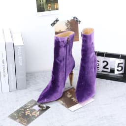 Luxury High Heels Designer Red Bottom Boots for Women 2024 Shoes Ladies Pointed Toe Black Red Ankle Boots Sexy