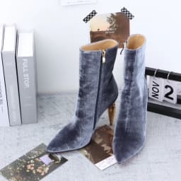 Luxury High Heels Designer Red Bottom Boots for Women 2024 Shoes Ladies Pointed Toe Black Red Ankle Boots Sexy