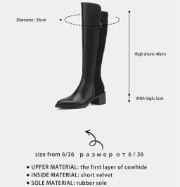 Ods Women's genuine leather flock patchwork side zip autumn winter knee high knight boots 5cm thick med heel casual female long
