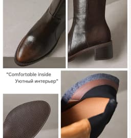 Ods Women's genuine leather flock patchwork side zip autumn winter knee high knight boots 5cm thick med heel casual female long