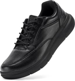 FitVille Men Wide Fit Oxford Shoes Leather Lace-Up Non-Slip Durable Sole Comfort Business Formal Dress Shoes Daily Office Casual Walking Leather Footwear